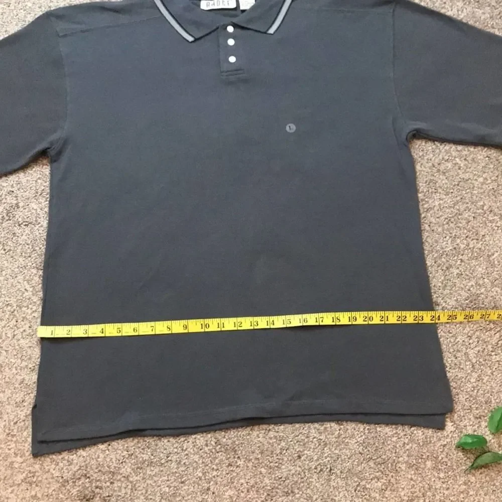 NWT Vintage 80s 90s Badge Gray Polo Shirt Sz Large